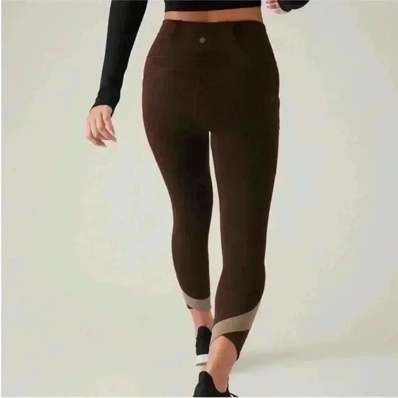 Athleta Ultimate Stash Colorblock 7/8 Leggings in Toasted Brown Size XS NWT - Picture 3 of 9
